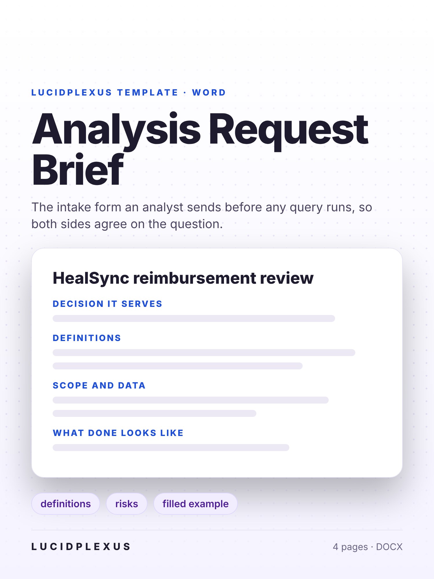 Analysis Request Brief