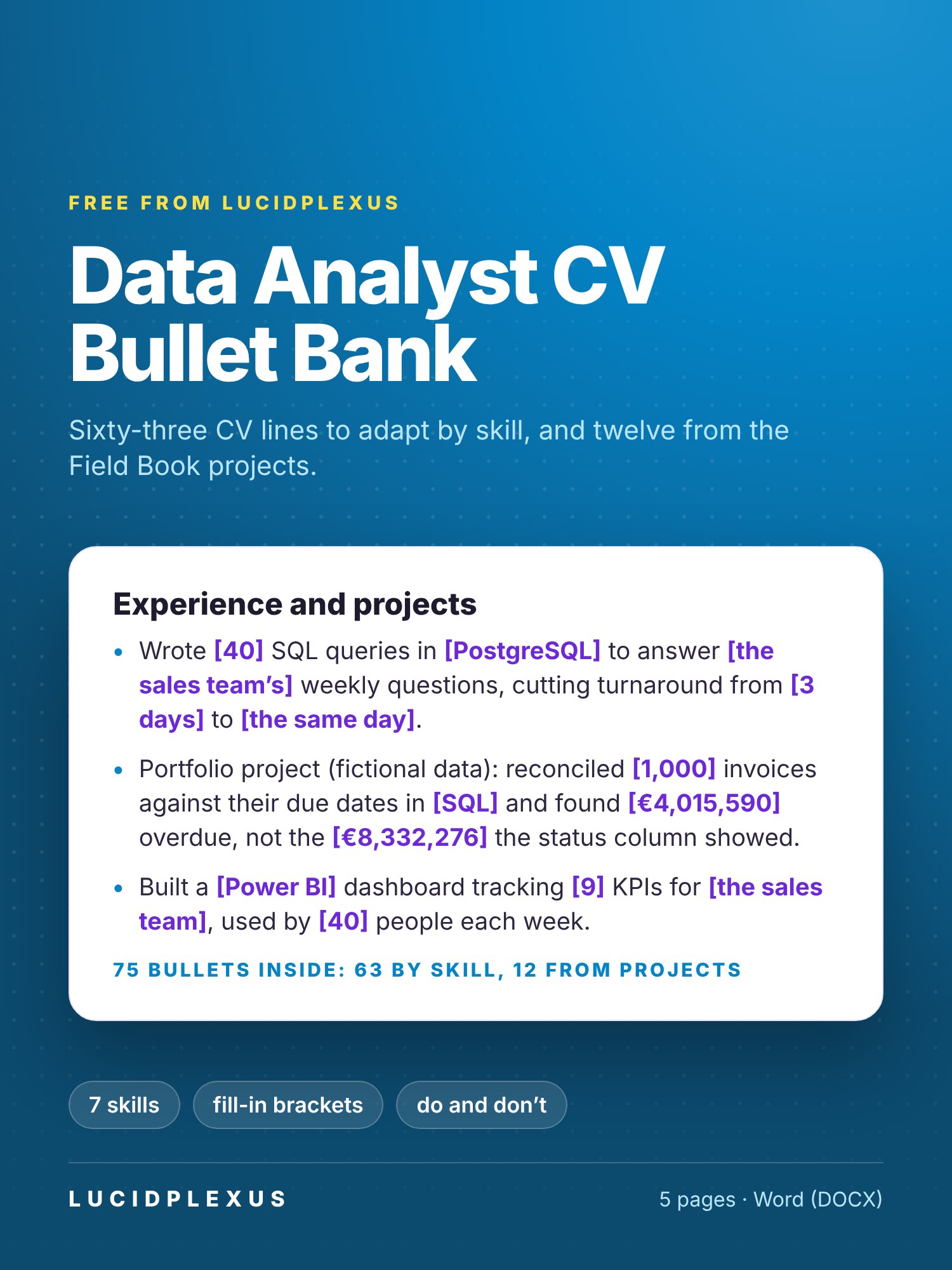 Data Analyst CV Bullet Bank